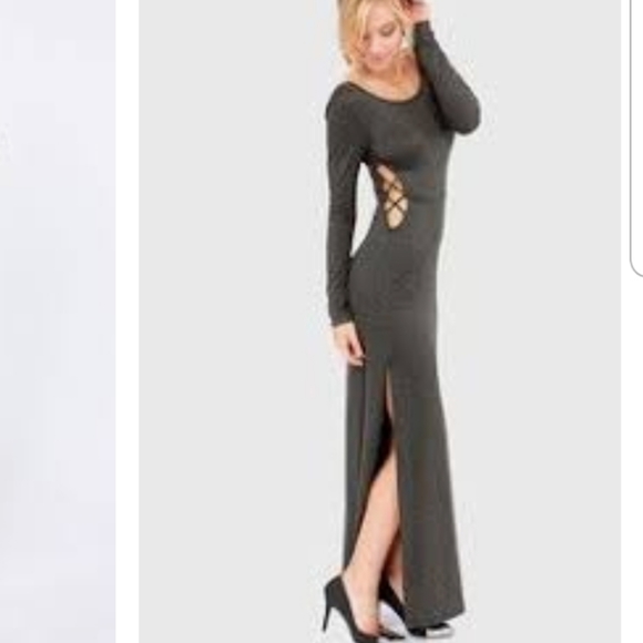 dark grey maxi dress